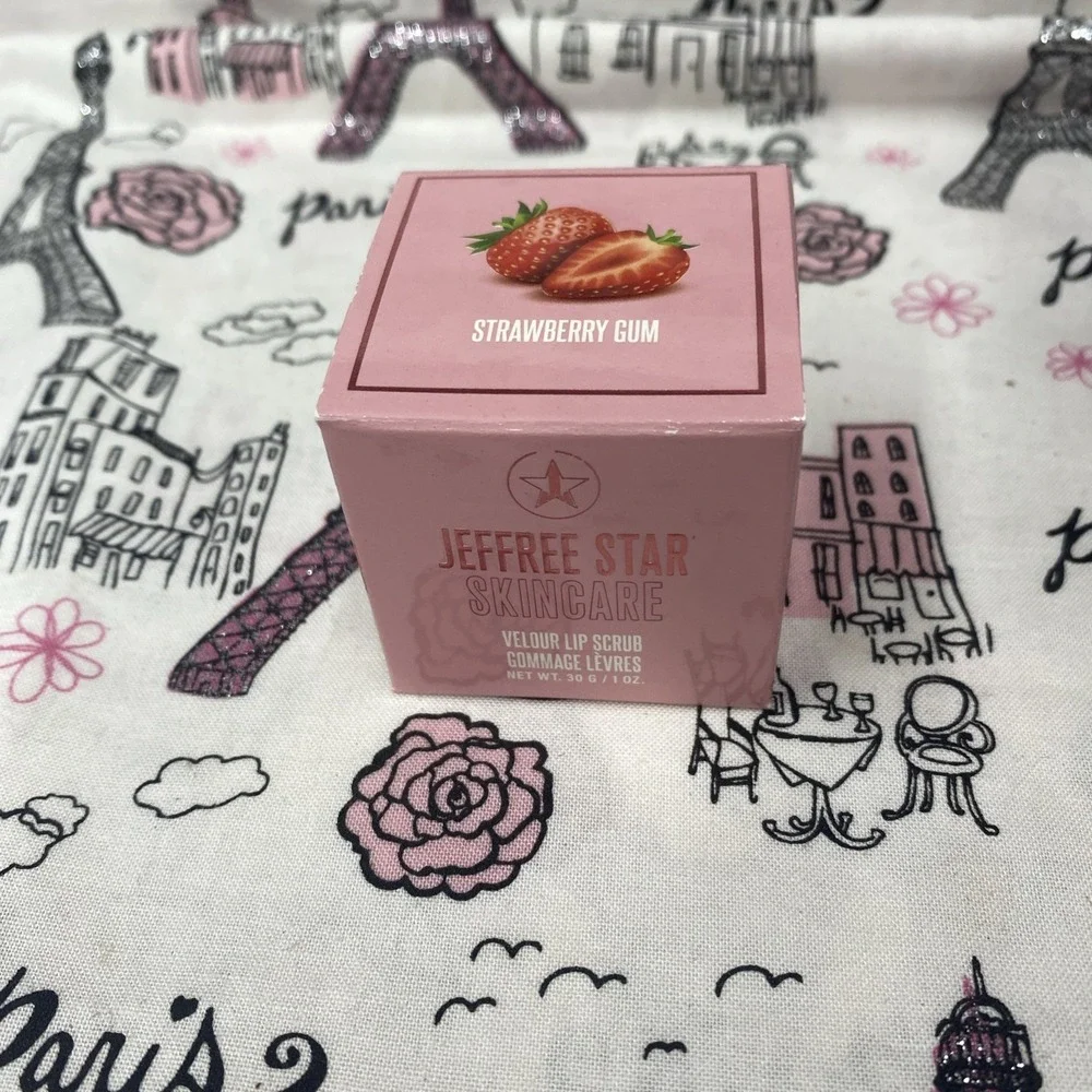 Jeffree Star Cosmetics Velour Lip Scrub in Strawberry Gum Full Size BNIB New